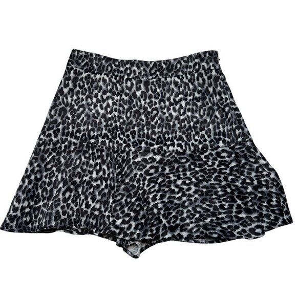 Zara Leopard Print Mini Skort Black/Navy Sz XS NWT - Picture 2 of 8